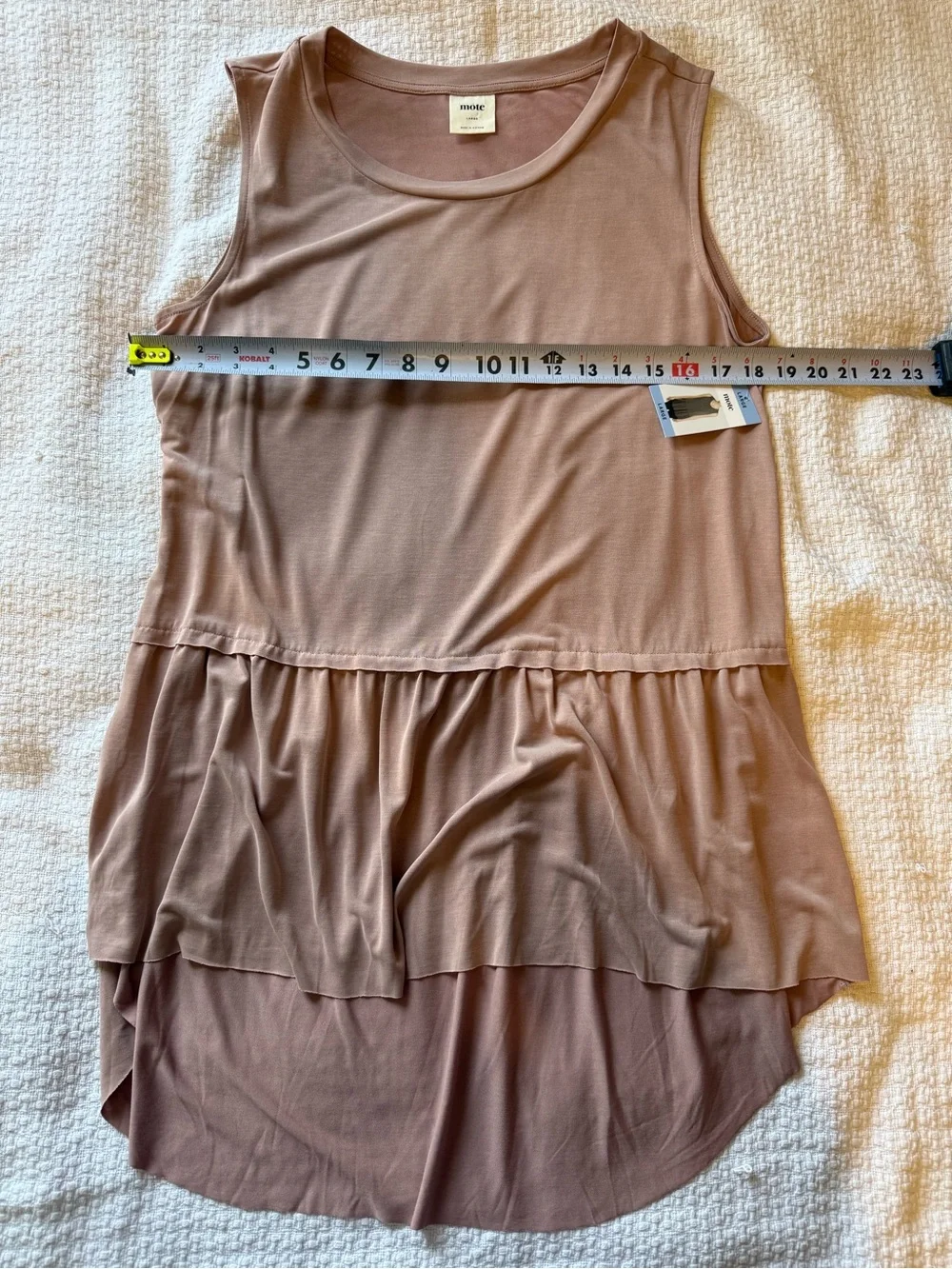 mote Sleeveless Peplum Tank Top in Dusty Rose